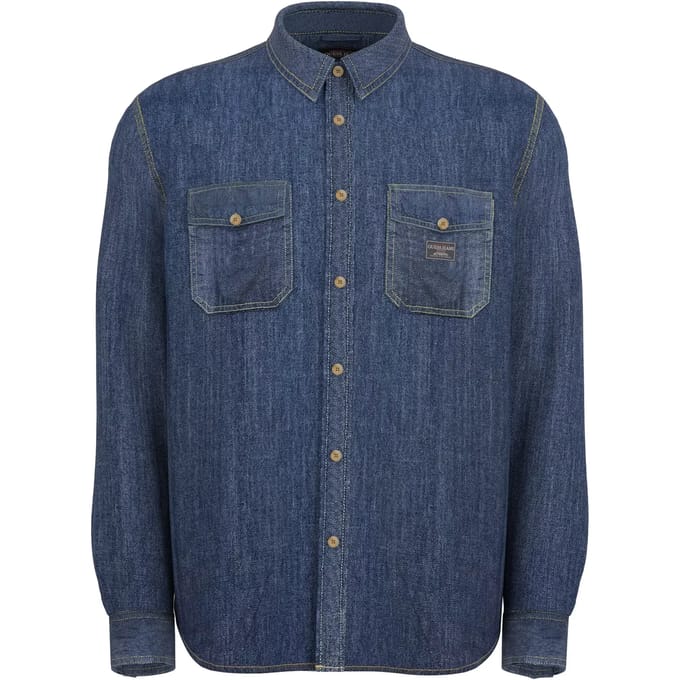 Guess Jeans Regular Denim Overhemd Met Lange Mouwen Blauw S Man