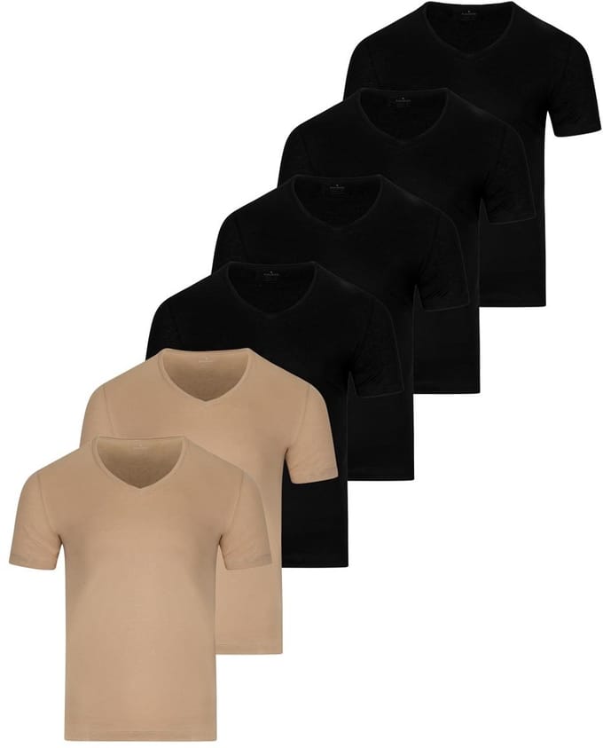 RAGMAN Heren onder t-shirts 6 pack Basic