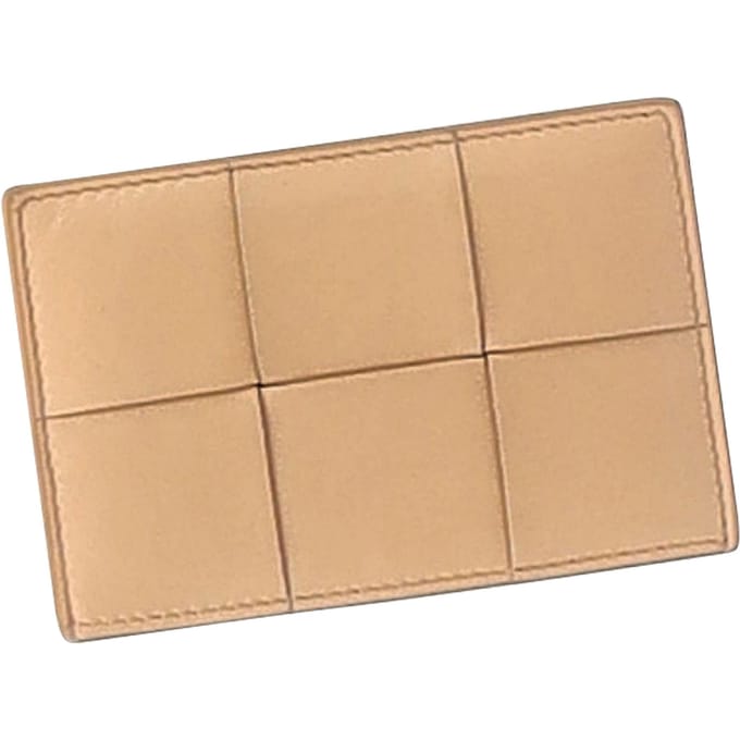 Bottega Veneta Intrecciato Kaartenhouder in Beige Leer