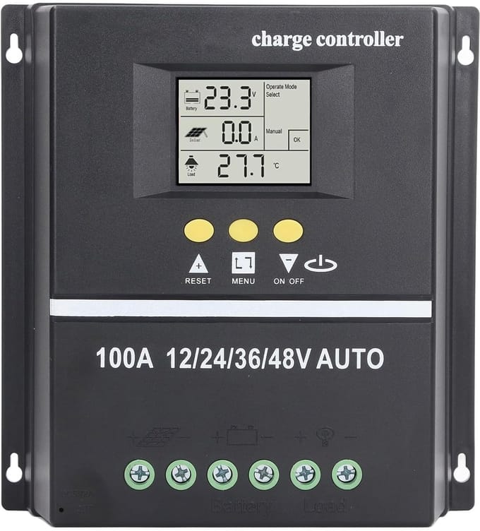 Zonnepaneel Laadregelaar - MPPT Controller - Energiebeheer - 7 Werkmodi LCD - 100A 100V