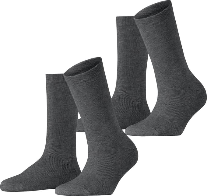 Esprit Cloud 2-Pack eenkleurig katoen multipack sokken dames grijs - maat 39-42