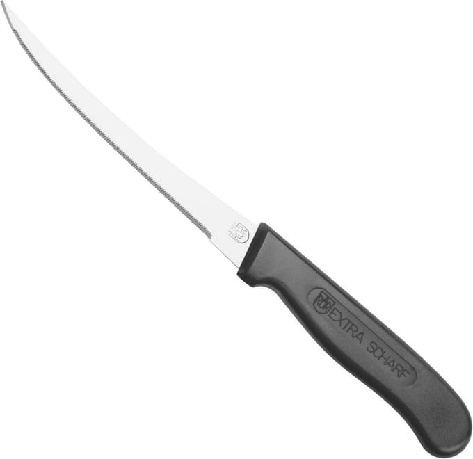 RÖR Solingen Tomatenmes – RVS – Lemmet 13 cm – Heft Kunststof Zwart