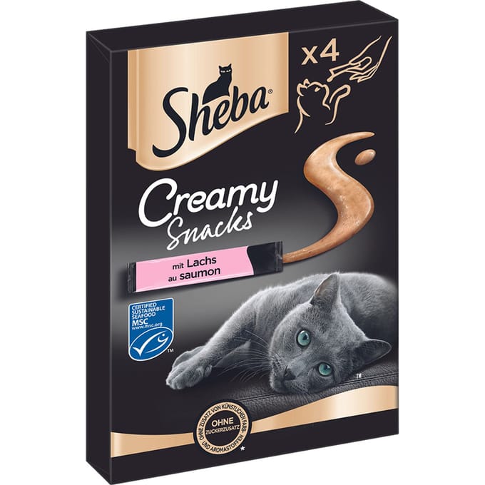 Sheba Creamy Snacks - Zalm 4 x 12 g