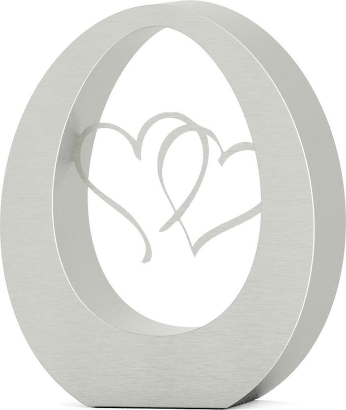Mini RVS Urn Oval Hearts - 0.9 Liter