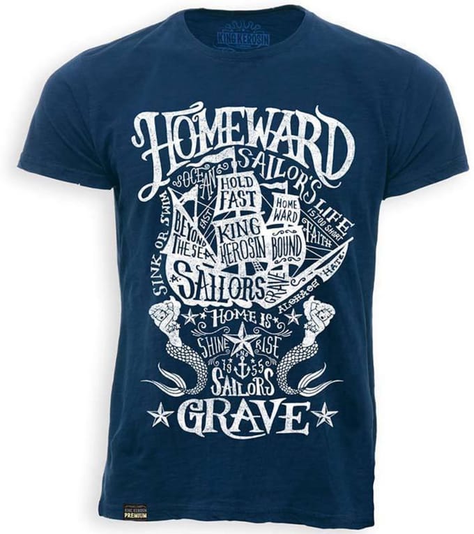 King Kerosin T-shirt Sailors Grave Vintage Blue