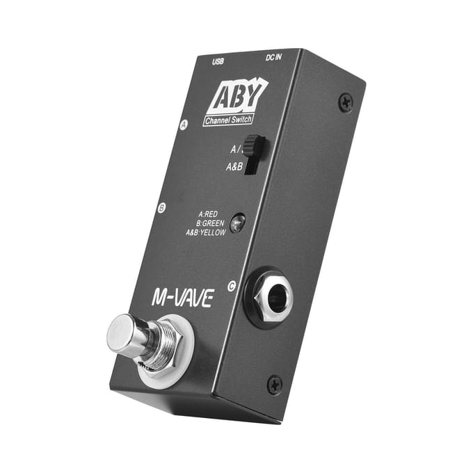 M-VAVE ABY Line Selector AB-schakelaar Mini Gitaar Effectpedaal True Bypass Gitaar Baspedaal AB Box - zwart