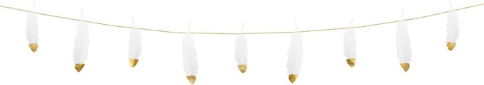 PartyDeco - Papieren veren slinger 1,6 m