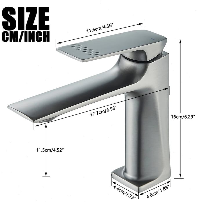 Design wastafelkraan zilver mat