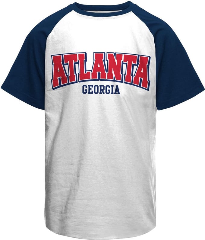 Hybris Atlanta, Georgia, Base-ball T-shirt, wit-it, e-Navy