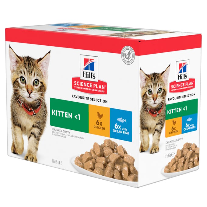 12x85g Kitten Vis selectie Hill's Science Plan Kattenvoer