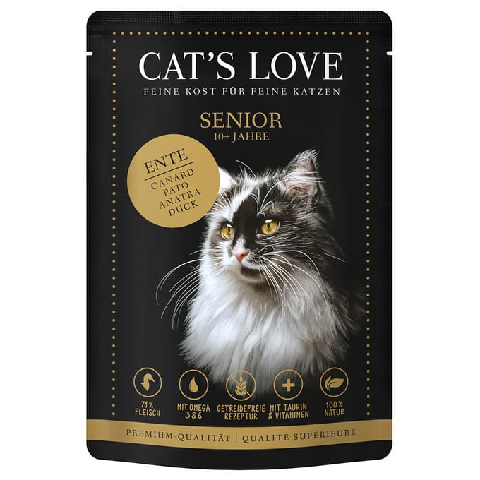 12x85g Cat's Love Senior Eend Nat Kattenvoer