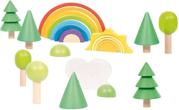 Eduplay regenboog bouwstenen speelgoed - kleurrijke blokken set.