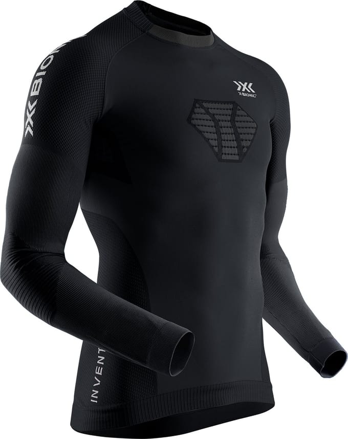 X-Bionic Invent 4.0 Hardloopshirt Lange Mouwen Heren - Zwart/Antraciet - Maat XL