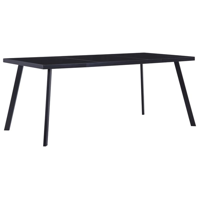 vidaXL - Eettafel - 160x80x75 - cm - gehard - glas - zwart