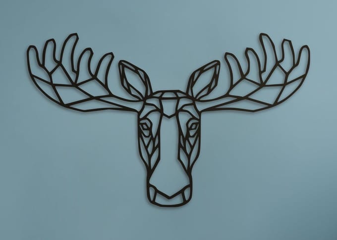 Wanddecoratie Polygon | Eland - L (37x60cm)