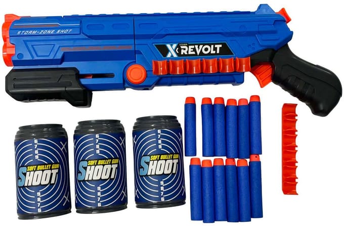 Shooter X Revolt - met 12 Zachte Pijlen en 3 Blikken