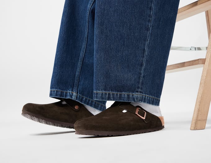 Birkenstock Boston Suede Leather Bruin