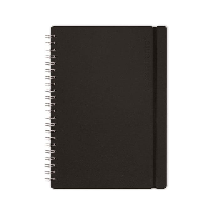 Vacavaliente - Studio Notitieboek A4 - Gerecycled Leer - Zwart