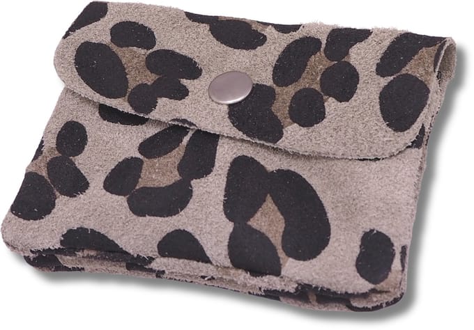 Bijoutheek Portemonnee Leer Italiaans Suede Panter A