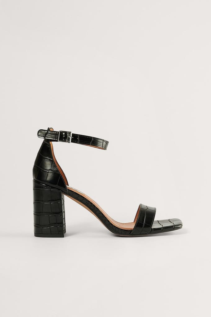 NA-KD - maat 39- Basic Block Heel Vrouwen Sandalen - Black