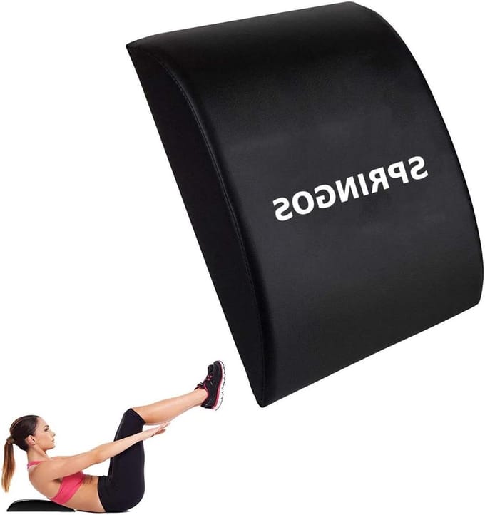 SPRINGOS Sit Up AB-matta Buk-ryggmatta Kuddestöd Buk-träningsträning (svart)