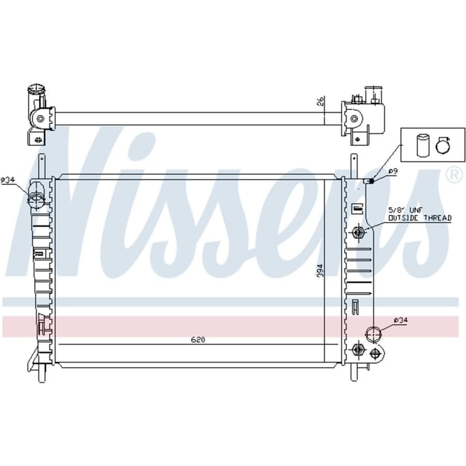 Radiator, motorkoeling NISSENS 62050