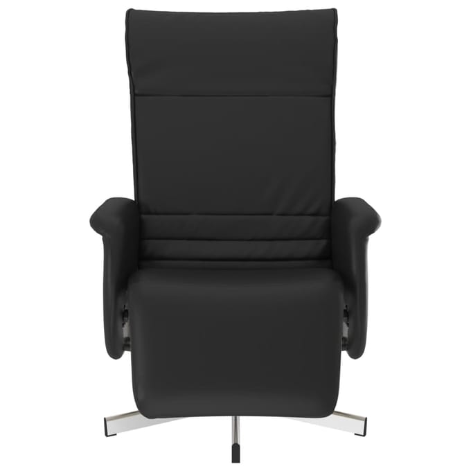 vidaXL - Fauteuil - verstelbaar - met - voetensteun - kunstleer - zwart