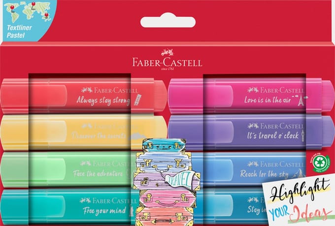 Faber-Castell tekstmarker 46 - etui 8 stuks - pastel -  FC-254626
