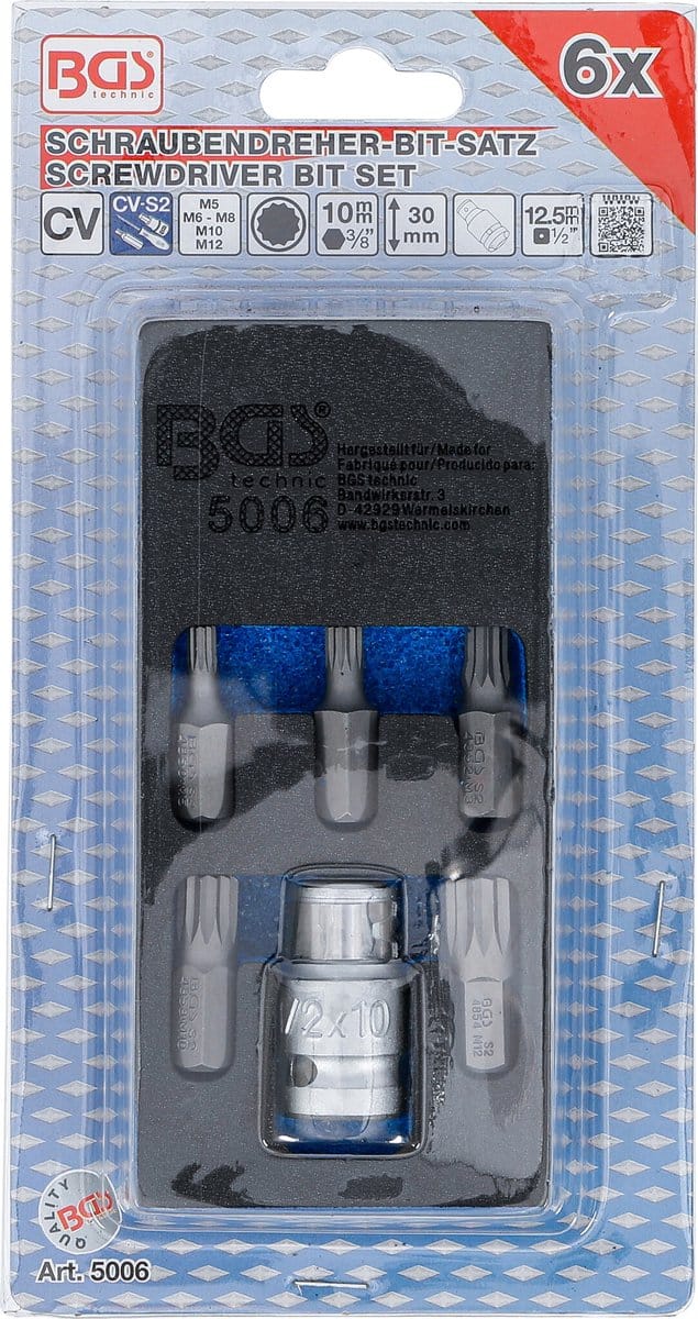 BGS Bitset 3/8veeltand (voor XZN) 6 delig