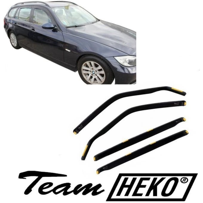 Luchtdeflectoren - J&;J AUTOMOTIVE - BMW 3 Serie E91 - Gerookt - Versterkt Acryl - Eenvoudige Installatie