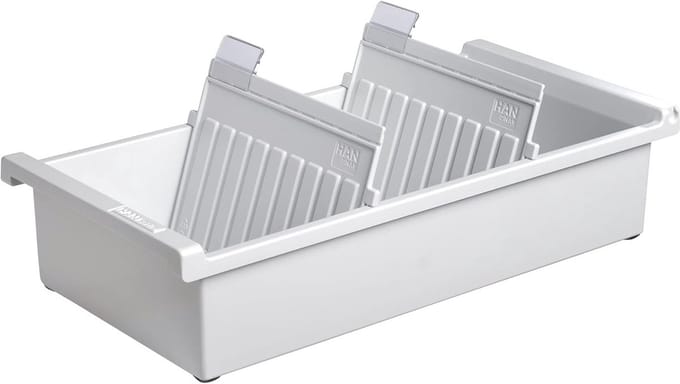 Indexhouder A6 voor 1300 indexkaarten met steunplaten en kijkbladen, lichtgrijs