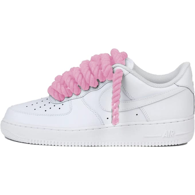 Nike Air Force 1 Low Rope Laces Pink Custom