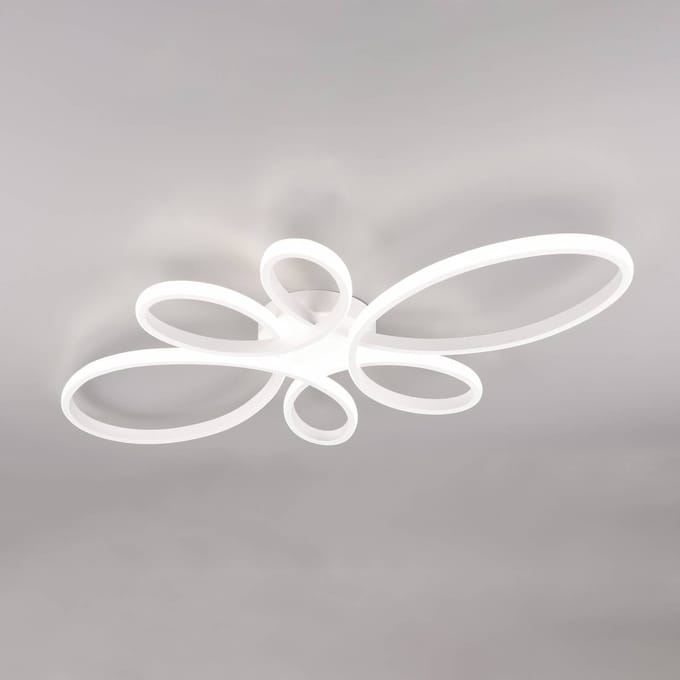 Trio Lighting Fly LED plafondlamp, mat wit, 4.000 K, 83 cm x 45 cm