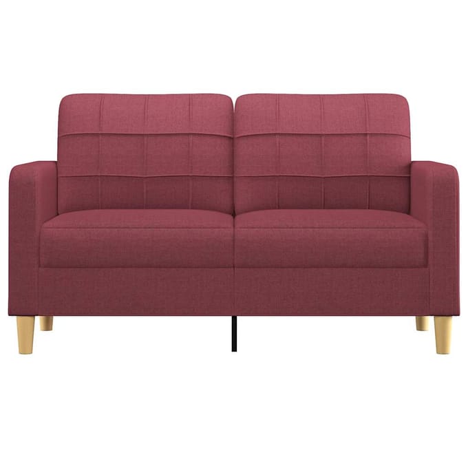 vidaXL - Tweezitsbank - 140 - cm - stof - wijnrood