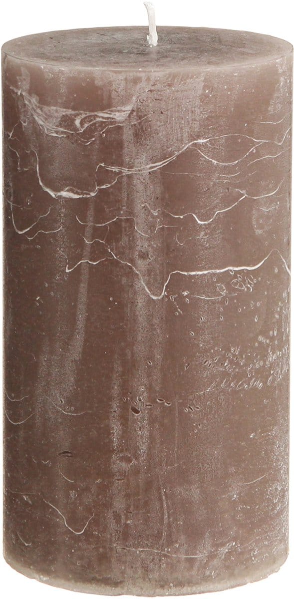 Effen bruine pilaarkaarsen, 85 x 150 mm, set van 2 – Decoratieve kaars