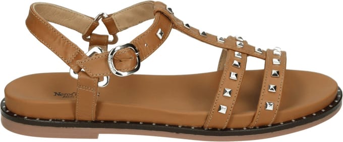 Nero Giardini - E615921D - Platte sandalenDames Sandalen - Kleur: Cognac - Maat: 37