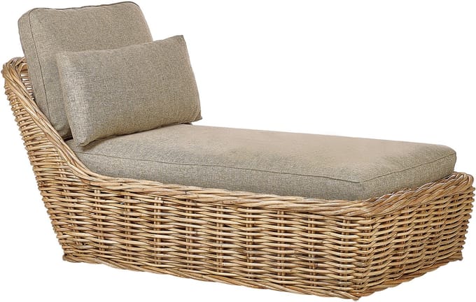 BELSITO - Ligstoel - Taupe - Rotan