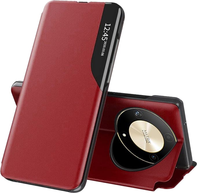 Hoesje geschikt voor HONOR Magic6 Lite - Techsuit eFold Book Case - Rood
