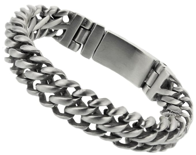 Bukovsky - Geborstelde Stalen Heren Armband - "Elegance Extra Small" - 17 cm - Junior - Brush - Mat - Rvs - 316L Stainless Steel