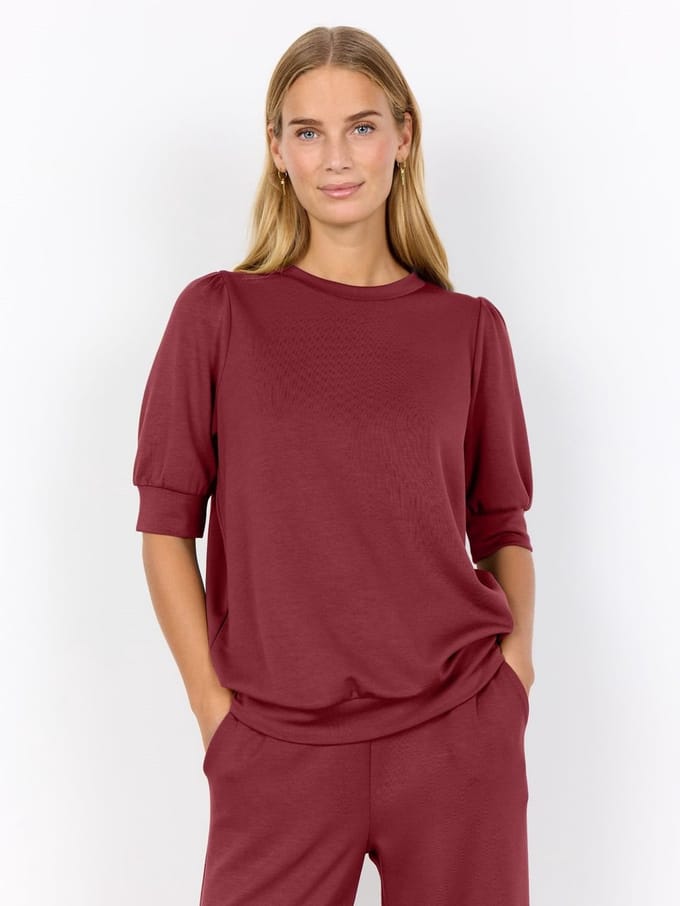 Soyaconcept Sc-banu 83 oxblood red shirt