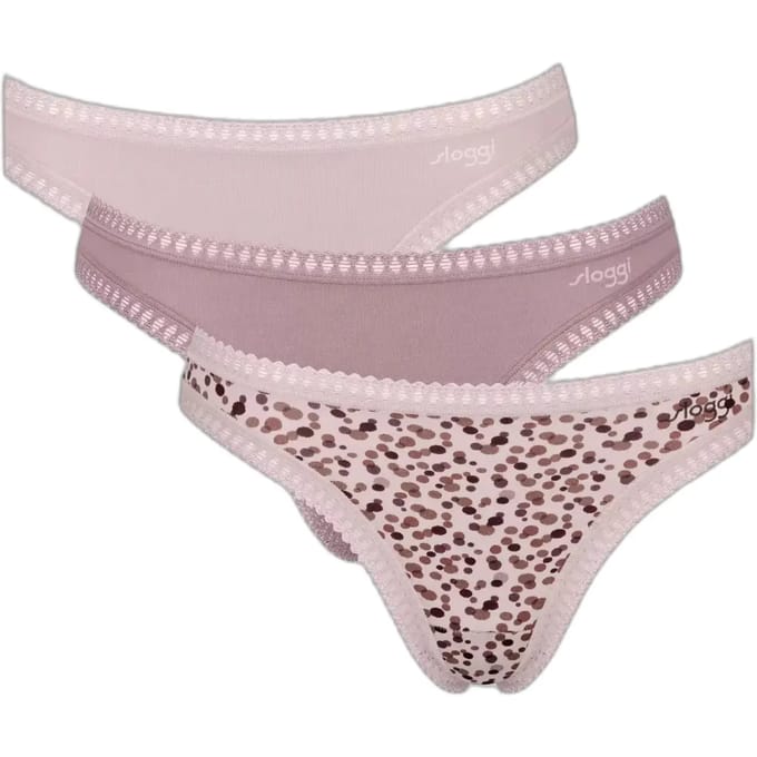 Sloggi Women GO Crush String (3-pack) - dames string - lichtroze - mauve - print