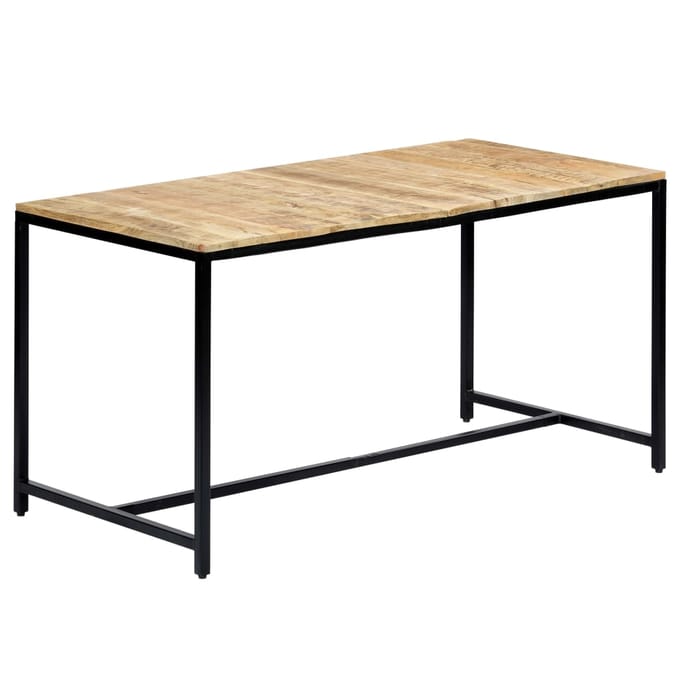 vidaXL - Eettafel - 140x70x75 - cm - massief - ruw - mangohout