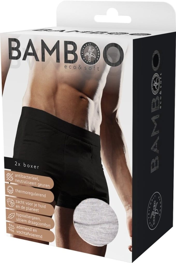 Naproz Bamboo Men's Original Boxer Grijs 2-pack M (2 paar)