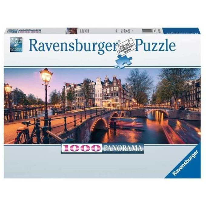 Ravensburger Panorama Puzzel Avond in Amsterdam - Legpuzzel - 1000 stukjes