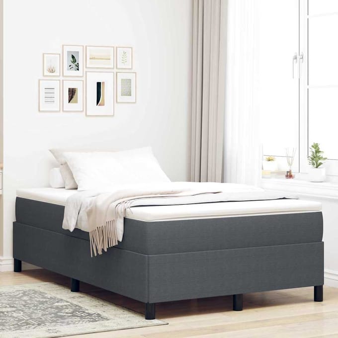 vidaXL - Boxspring - bed - Donkergrijs - 120 - x - 200 - cm - Corduroy - stof
