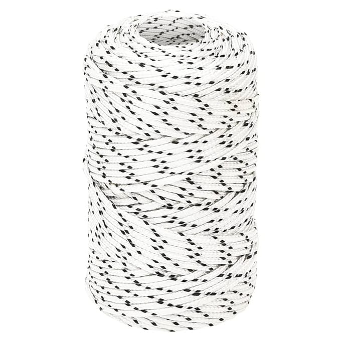vidaXL - Boottouw - gevlochten - 2 - mm - x - 500 - m - polyester - wit