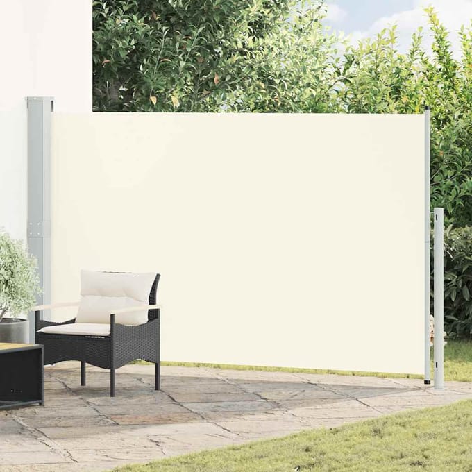 vidaXL - Tuinscherm - uittrekbaar - 180x314 - cm - crèmekleurig