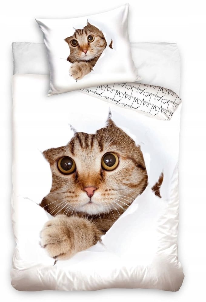 Cat Curious Dekbedovertrek - Eenpersoons - 140 x 200 cm