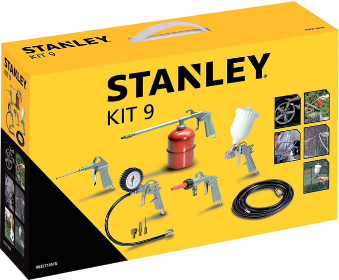 Ensemble d'outils pneumatiques Stanley 9 pièces.