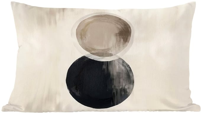 Sierkussens - Kussentjes Woonkamer - 50x30 cm - Cirkels - Vorm - Beige - Abstract